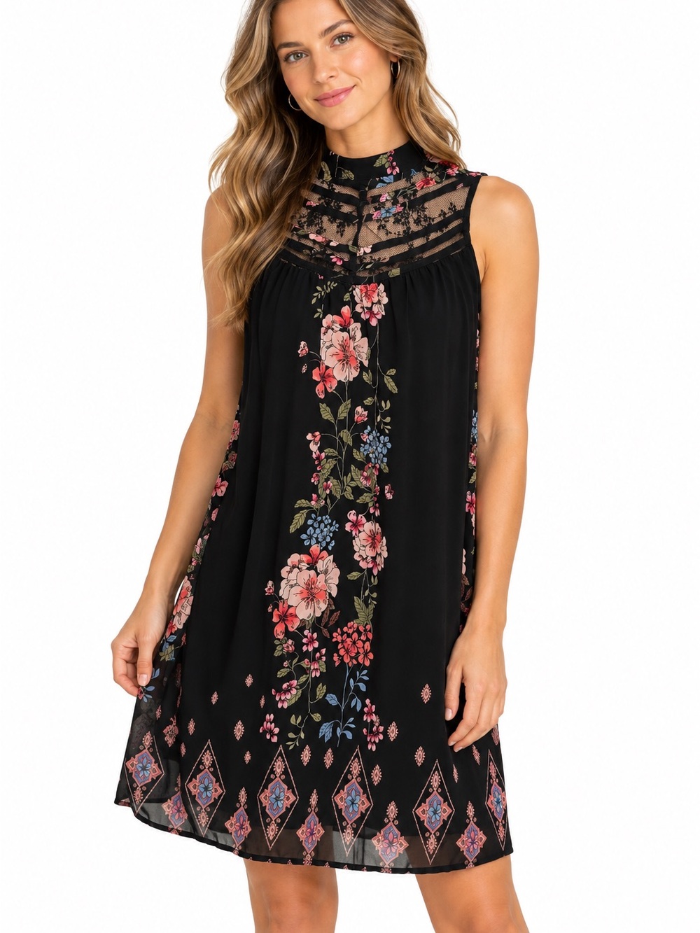 Heart Soul Floral Mini Dress | Black Lace Coquette Aesthetic Small